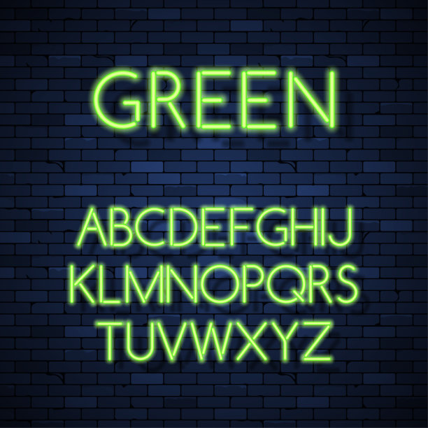 砖墙上的霓虹灯图片下载