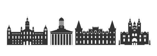 苏格兰的标志。白色背景上的孤立的苏格兰建筑图片下载