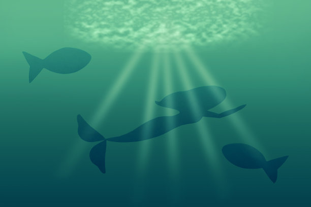 美人鱼在水下游泳图片下载