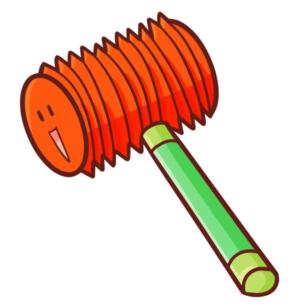 红色锤子玩具与滑稽的脸图片下载