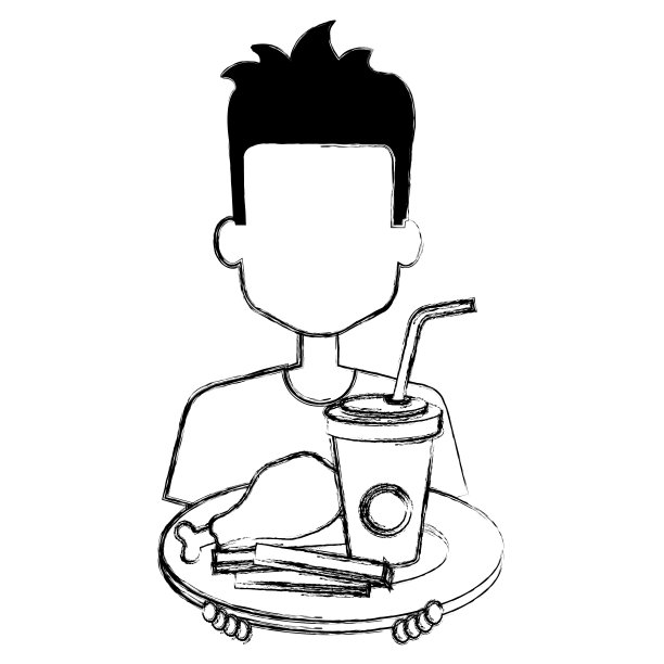 男人吃鸡腿配苏打水图片下载