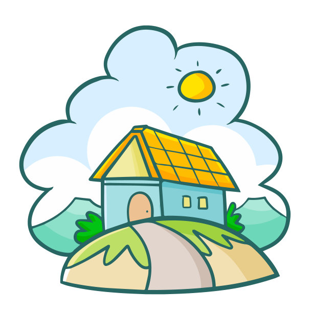 山上的小房子，有明亮的阳光背景图片下载