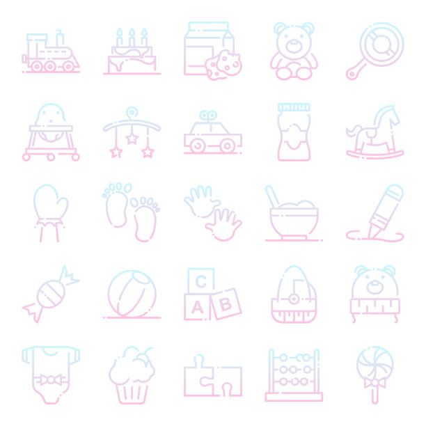 宝宝沐浴礼图标套装图片下载