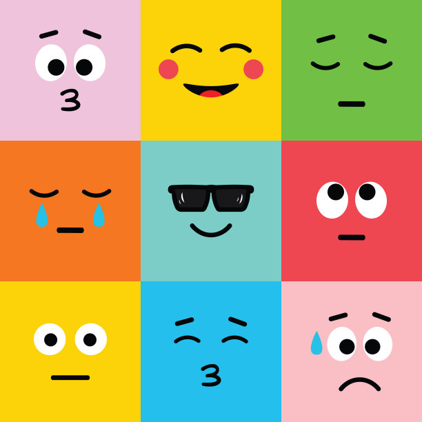 情感平淡，卡通风格。图片下载