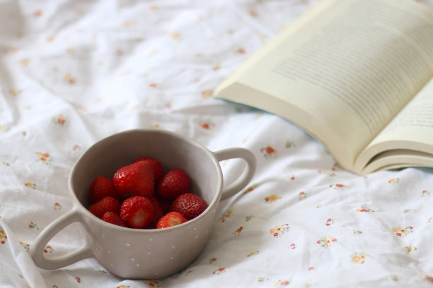 草莓和书图片下载