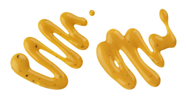 芥末酱，少许蜂蜜芥末沙拉酱孤立在白色背景上图片下载