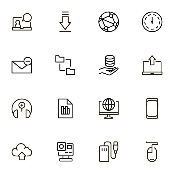云计算图标集。图片下载