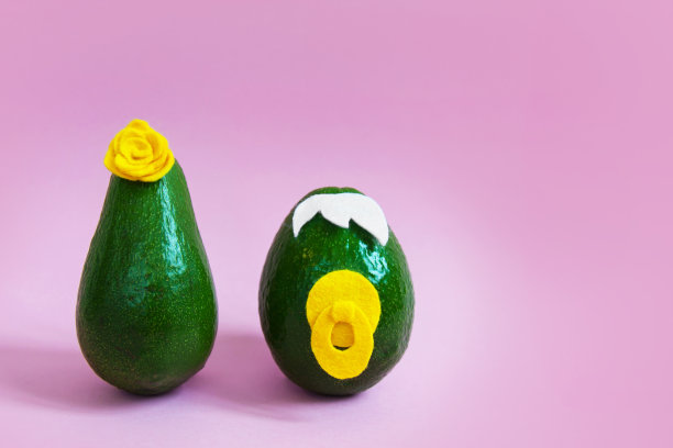 最小原创牛油果概念派对邀请和节日贺卡图片下载