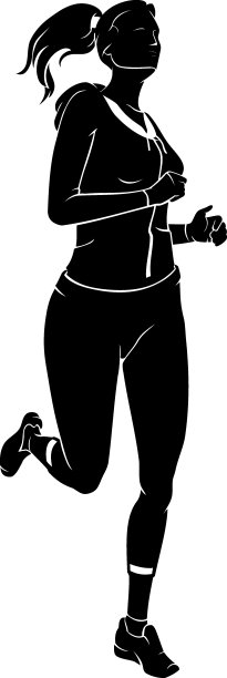 女子慢跑运动剪影图片下载