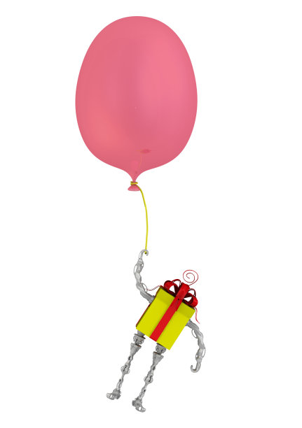 礼盒在气球里飞图片下载
