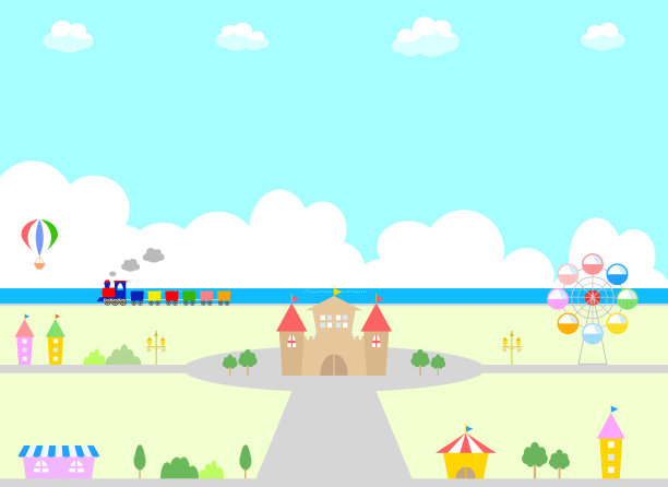 插图游乐园风景向量图片下载
