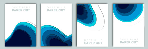 三维抽象蓝色背景与深剪纸形状。现代的。矢量设计布局的业务演示文稿，传单，海报和邀请。彩色雕刻艺术图片下载