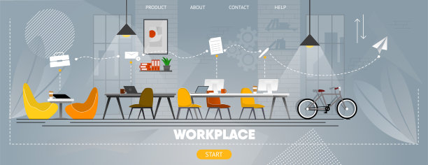 创意办公空间商业团队横幅素材图片