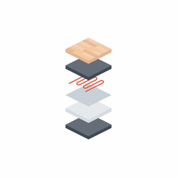 地板采暖层的矢量图图片下载