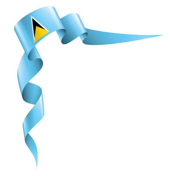 圣卢西亚旗，白色背景矢量插图图片下载