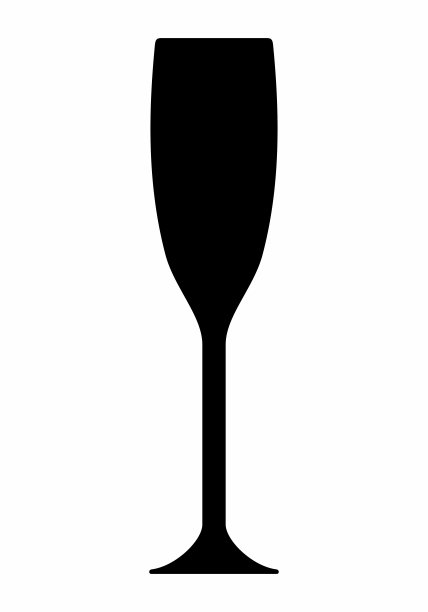 香槟玻璃深色轮廓图片下载