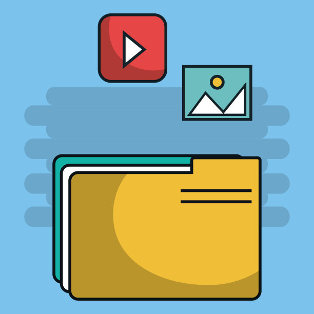 带有数据中心图标的文件夹图片下载