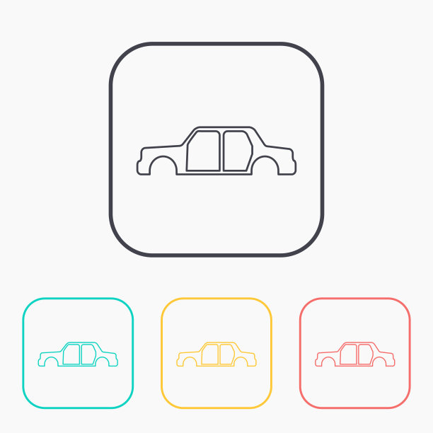 矢量轮廓图标的车身图片下载