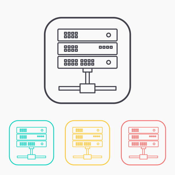 计算机服务器的矢量轮廓图标图片下载