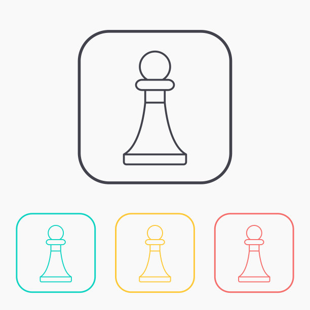 国际象棋兵矢量轮廓图标图片下载