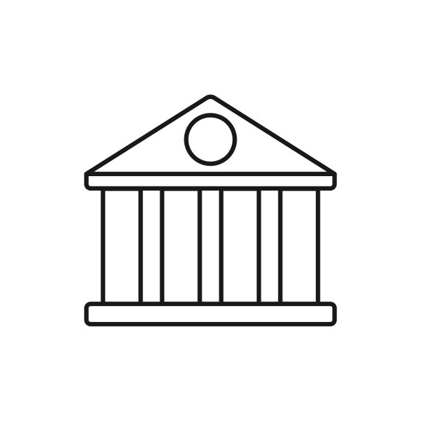 法院大楼矢量轮廓图标图片下载