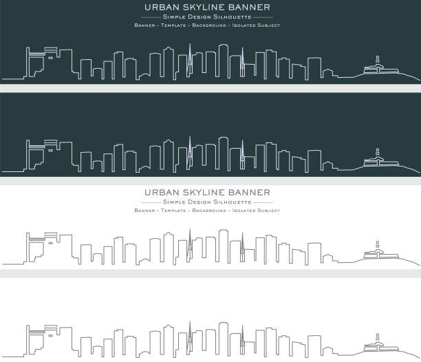 萨尔瓦多单线天际线横幅图片下载