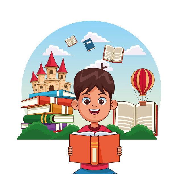 孩子们读童话故事图片下载