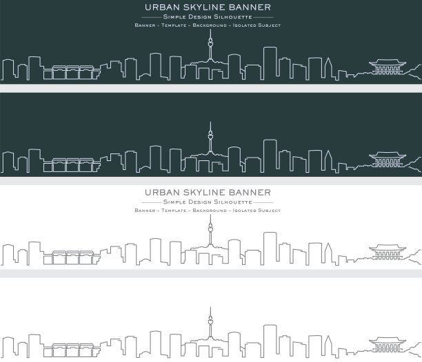 大邱单线天际线横幅图片下载