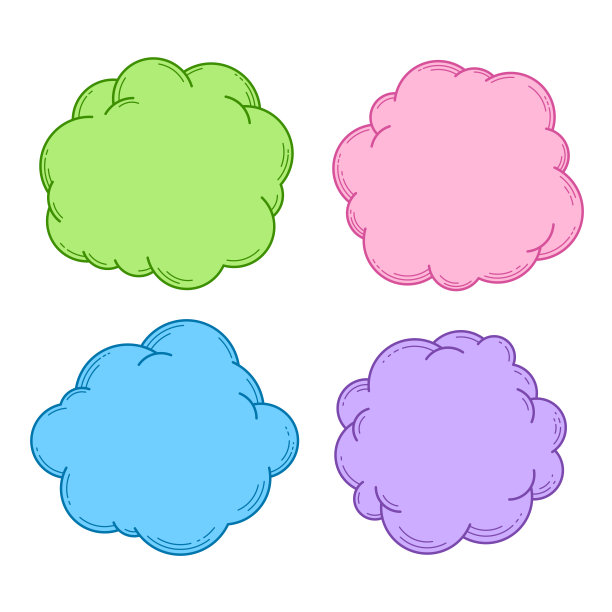 文本框集合，一套演讲和思想气泡，设计元素，框架或背景文本，广告，卡片，传单，小册子，矢量图片下载