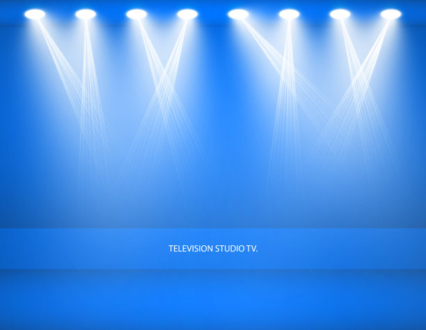 演播室背景。矢量空蓝色工作室为您设计，聚光灯。矢量图形图片下载