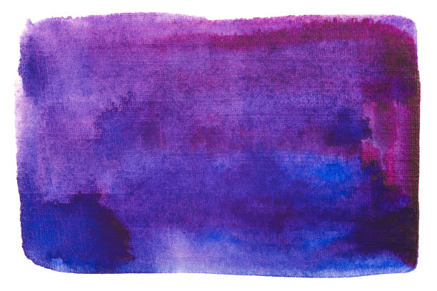 抽象水彩蓝紫色艺术手绘污渍孤立的白色背景。广场蓝绿色的旗帜。图片下载