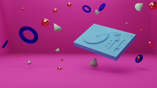 蓝色转盘系统。三维演示图片下载