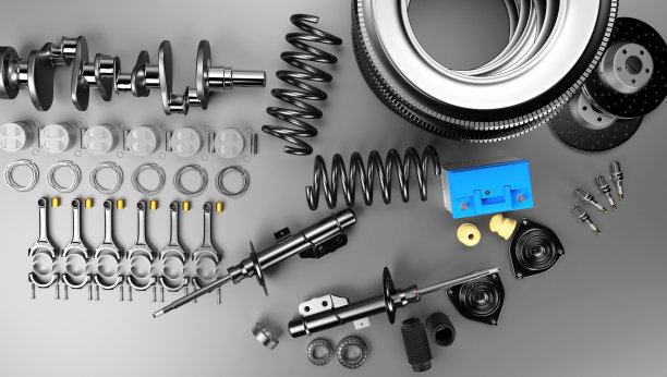 汽车零配件汽车上的灰色背景。图片下载