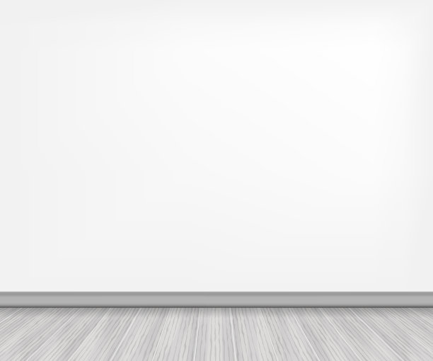 真实的木地板和白色的墙壁。矢量插图。图片下载