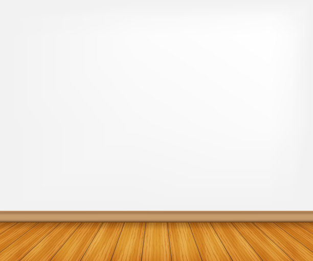 真实的木地板和白色的墙壁。矢量插图。图片下载