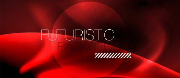 暗色背景，霓虹色波，矢量模板图片下载