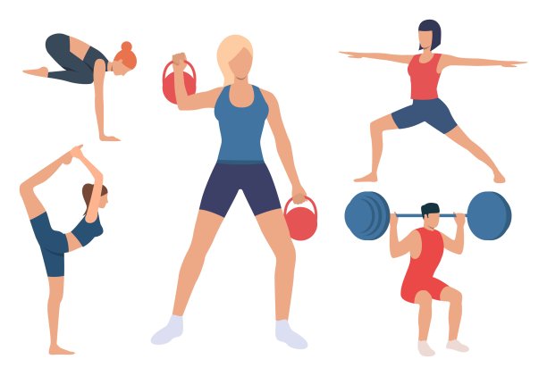 一群人在健身俱乐部锻炼。男人和女人图片下载