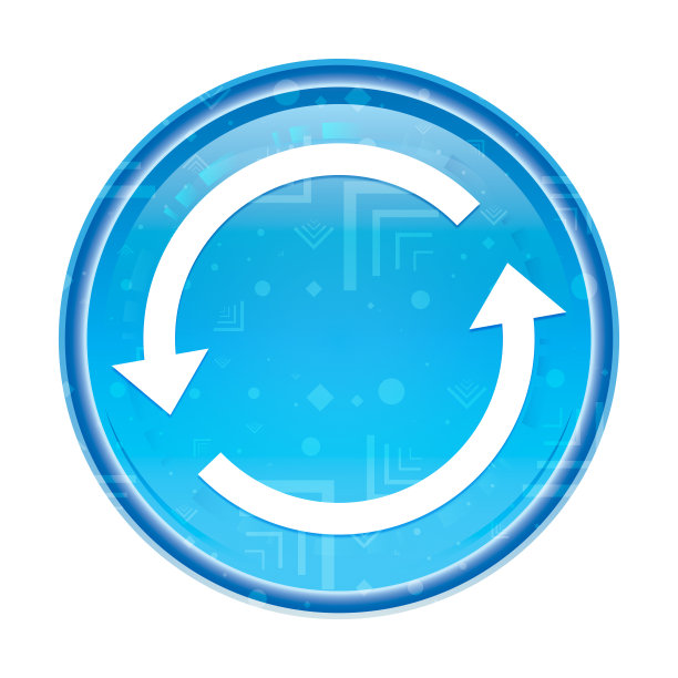更新箭头图标花蓝色圆形按钮图片下载