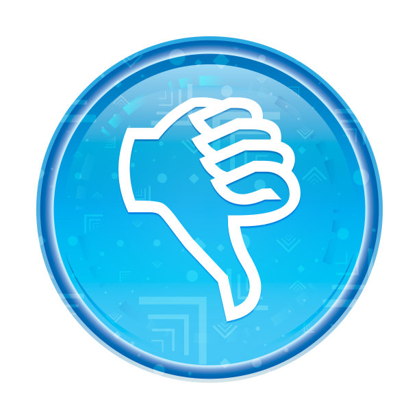 拇指向下图标花蓝色圆形按钮图片下载