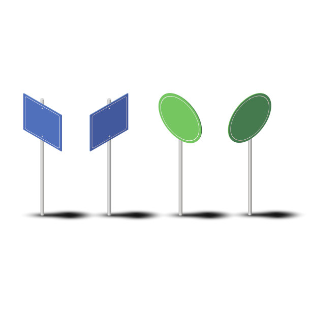 交通等距道路现实的标志矢量图标设置孤立的背景。收集指示牌，信号，警告，停止，危险，警告，速度，公路，空车，停车场，路牌，方向插图图片下载