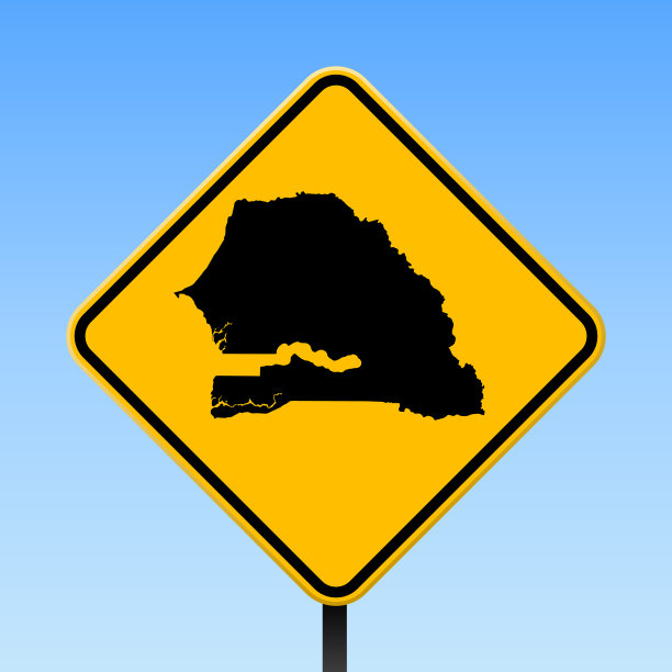 塞内加尔地图上的路标。图片下载