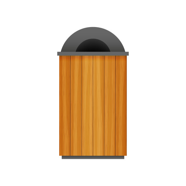 垃圾桶在公园的图标。白色背景上的垃圾桶。矢量插图。图片下载