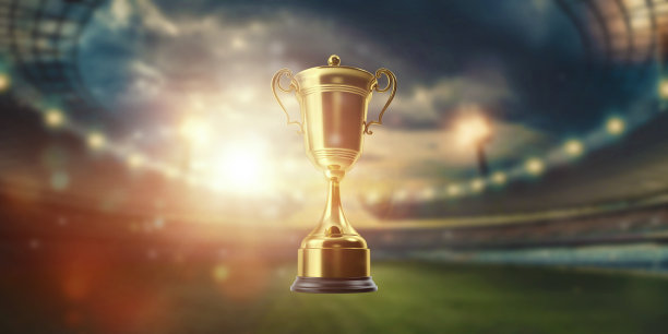 体育场背景上的奖杯。运动和胜利的概念。副本的空间。图片下载
