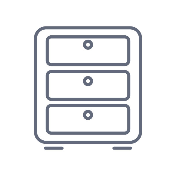 床头柜图标向量从家里和生活收集。细线床头柜轮廓图标矢量插图。图片下载