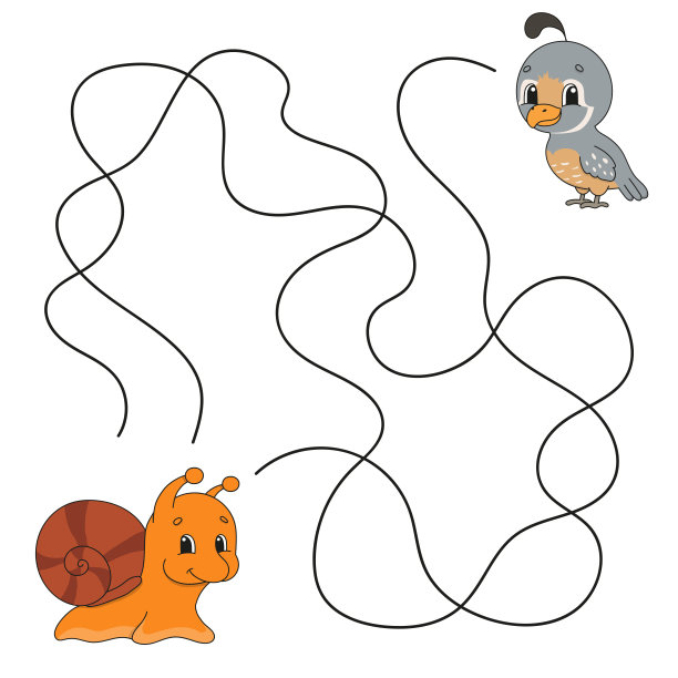 迷宫。孩子们的游戏。有趣的迷宫。教育发展工作表。活动页面。儿童益智游戏。可爱的卡通风格。学龄前的谜语。逻辑难题。彩色矢量插图。图片下载