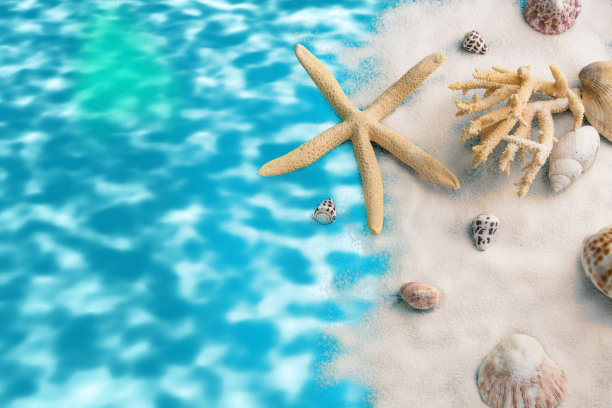 夏日明信片，热带海岸线概念图片下载