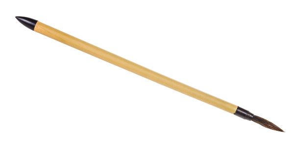 干净的油漆刷与圆形尖端的sumi-e图片下载