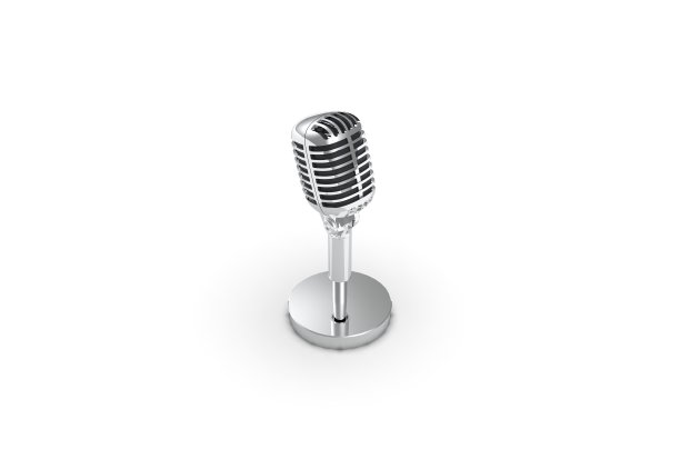 麦克风白色背景3D渲染图片下载