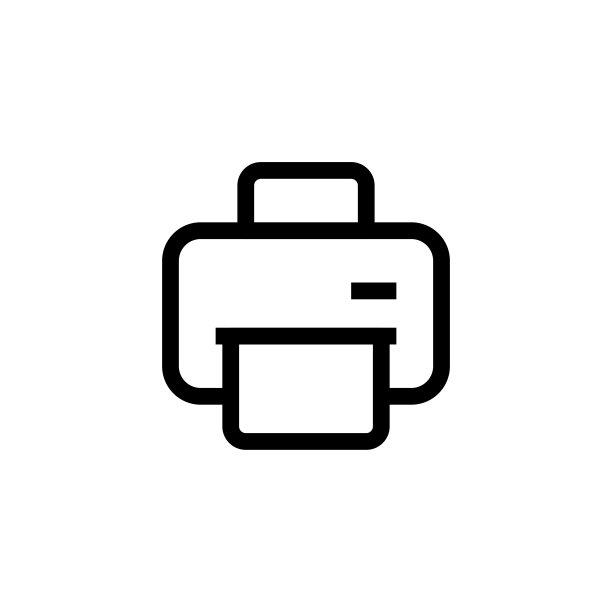 办公文档纸打印机图标设计。简洁简洁的线条艺术专业企业管理概念矢量插画设计。图片下载