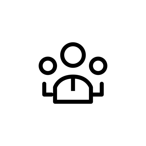 集团员工图标设计。工人社区的象征。工人辞职图标设计。有十字符号的员工。简洁简洁的线条艺术专业企业管理概念矢量插画设计。图片下载